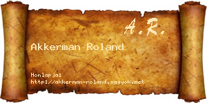 Akkerman Roland névjegykártya